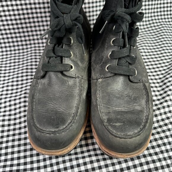 UGG Jarrett Black Boots Elastic Lace Up Moc Toe Leather Men\'s Size 9.5 main image 4